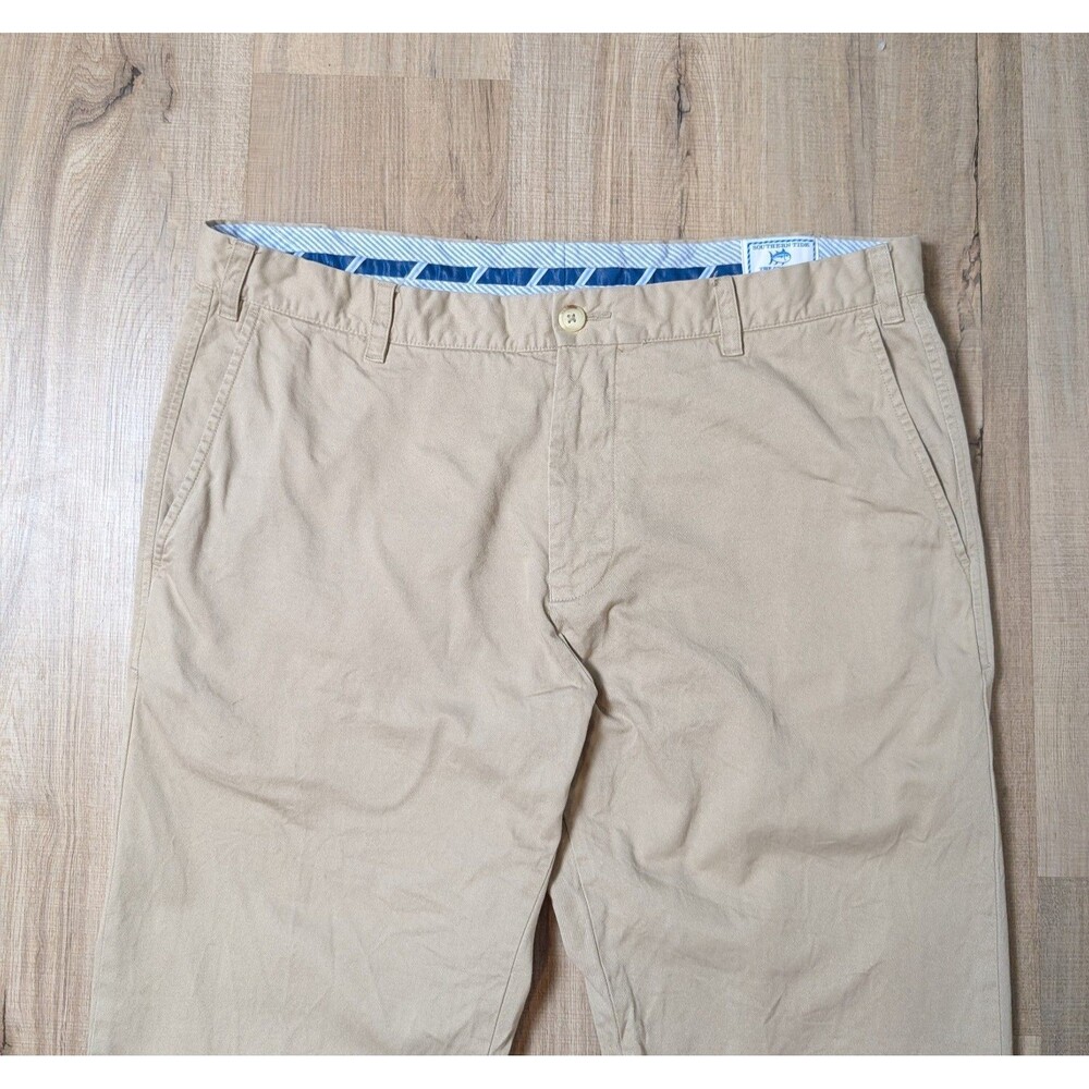 Southern Tide Size 38X33 Pants Skipjack Classic Fit Cotton Blend Khakis Chino - Picture 4 of 12